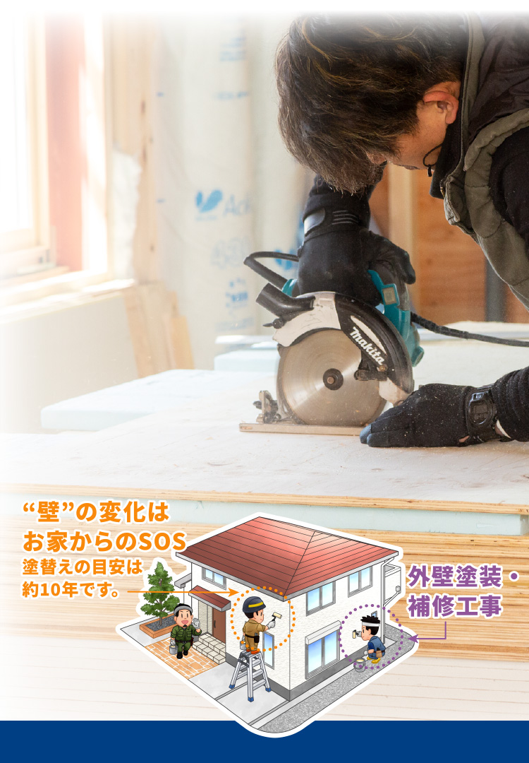 外壁塗装、外壁工事はご相談ください。